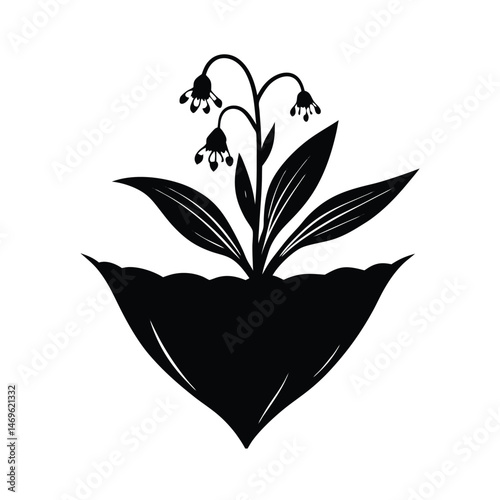 lily of the valley growing on a floating island