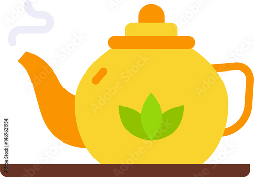 tea pot illustration on a white background     