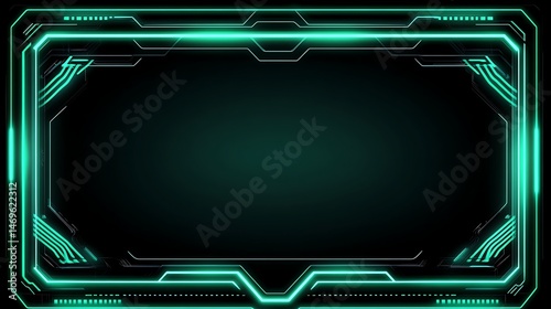 Wallpaper Mural Futuristic display frame with glowing edges Torontodigital.ca