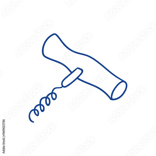 Corkscrew tool for opening bottles of wine displayed against a minimalistic background