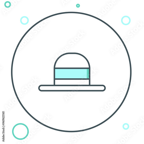 Line Elegant women hat icon isolated on white background. Colorful outline concept. Vector