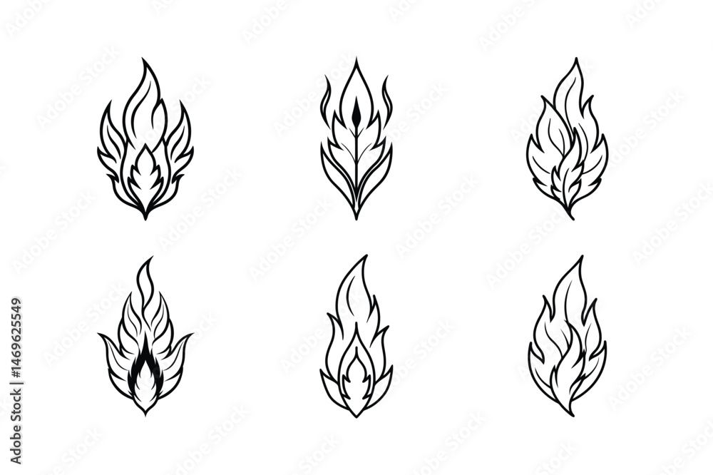 Fototapeta premium Retro Blaze Feather Tattoo Kit