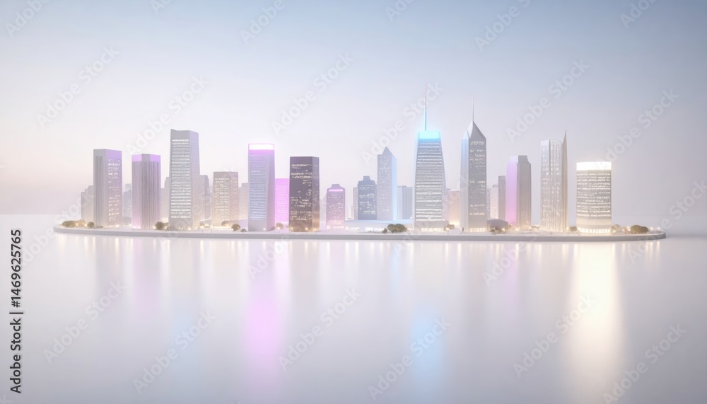 Fototapeta premium City Skyline on a Platform