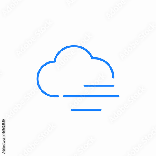 windy cloud one icon sign vector