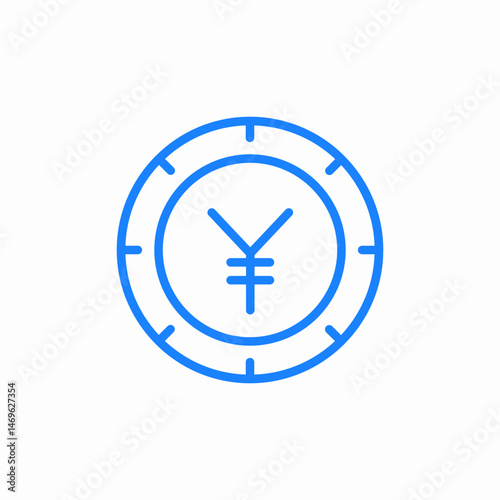 yen coin icon sign vector