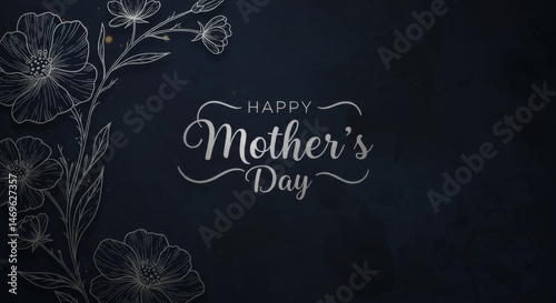 Elegant floral design greeting for mother's day celebration.