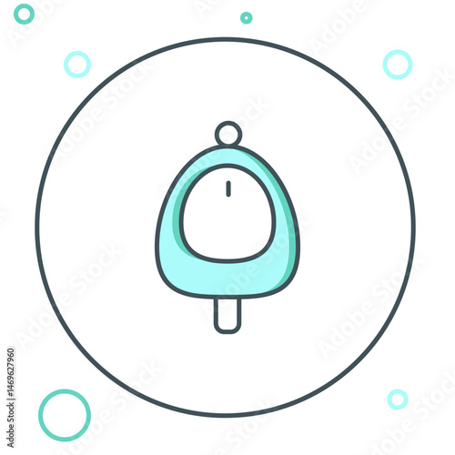 Line Toilet urinal or pissoir icon isolated on white background. Urinal in male toilet. Washroom, lavatory, WC. Colorful outline concept. Vector