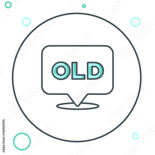 Line Nursing home building icon isolated on white background. Health care for old and sick people. Center for retired people. Colorful outline concept. Vector