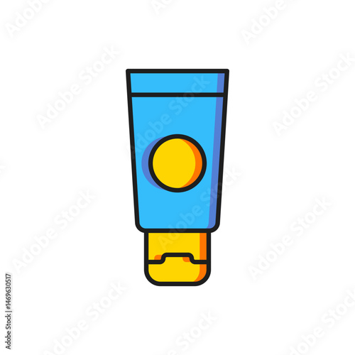 Wallpaper Mural Color Cream or lotion cosmetic tube icon isolated on white background. Body care products for men. Flat filled outline style with shadow. Vector Torontodigital.ca