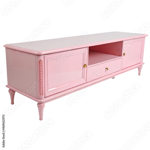 Tv stand on transparent background. 