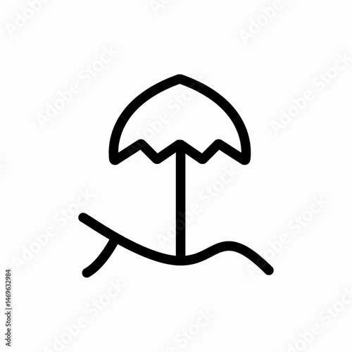 Beach umbrella summer shade icon vector sign