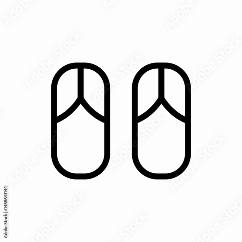 Beach flip flops sandals icon vector sign