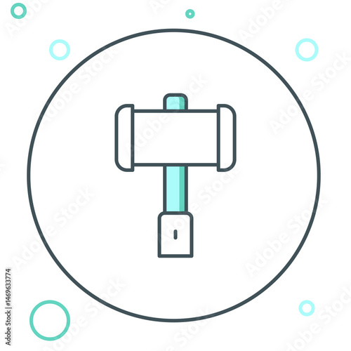 Line Medieval battle hammer icon isolated on white background. Colorful outline concept. Vector