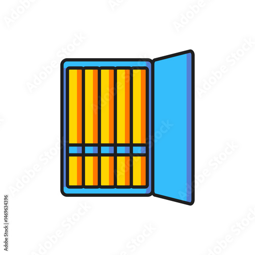 Color Cigarette case icon isolated on white background. Tobacco sign. Smoking symbol. Flat filled outline style with shadow. Vector