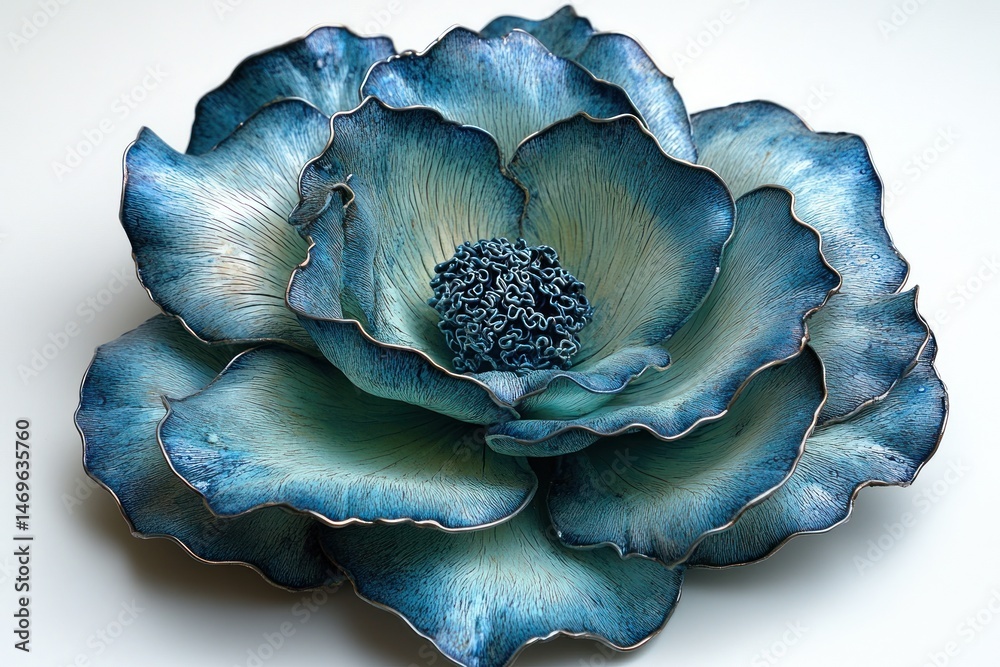 Obraz premium Detailed blue flower brooch