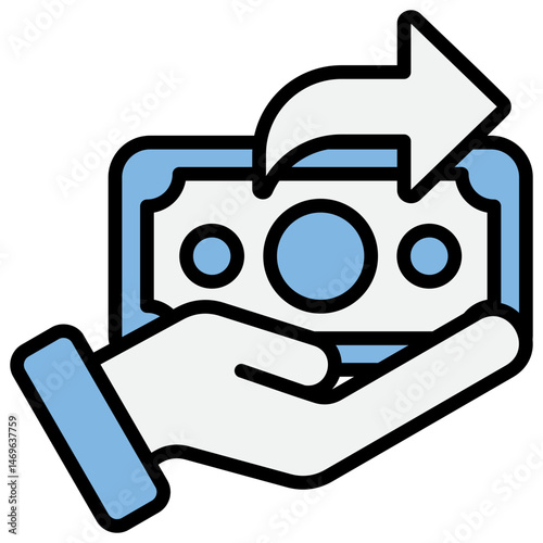 Spending Blue Black Icon