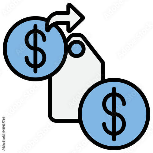 Expenditure Blue Black Icon