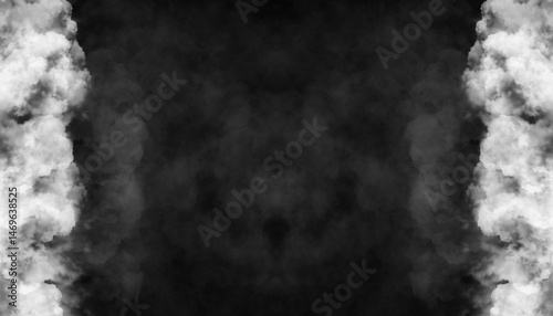 realistic white fog or smoke on a black background. Smoke abstract illustration