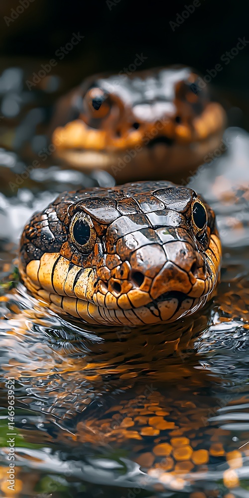 Fototapeta premium a snake in the water
