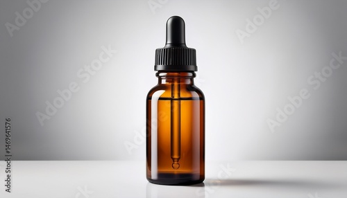 Wallpaper Mural blank amber glass dropper bottle mockup on isolated background Torontodigital.ca