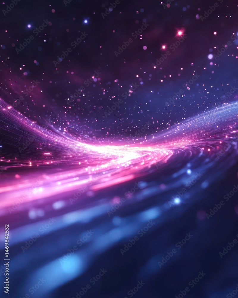Fototapeta premium Mystical Ultramarine Aurora Branding Concept with Spectral Light Ribbons, Ethereal Backdrop for Digital Marketing 
