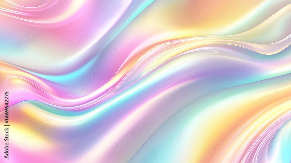 Obraz premium Futuristic Holographic Background with Colorful Wave Patterns