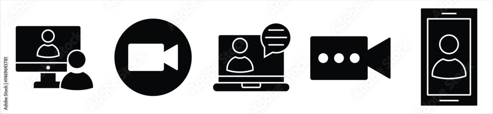 Vector live streaming icons. Set is editable stroke. Stream broadcast online meeting zoom. Podcast headphones camera internet conference chat recording a webinar Vector live streaming icons. Set is editable stroke. Stream broadcast online meeting zoom. Podcast headphones camera internet conference chat recording a webinar