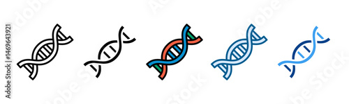 DNA Strand Icon Set Multiple Style Collection