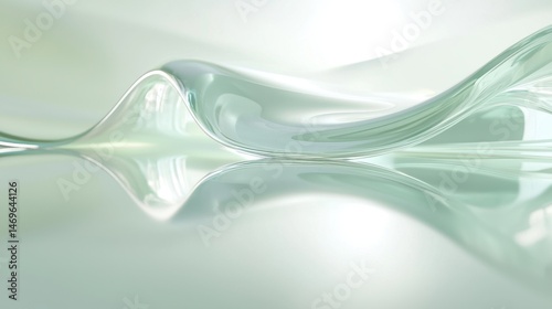 Modern Curved Glass Design in Soft Light with Abstract Background