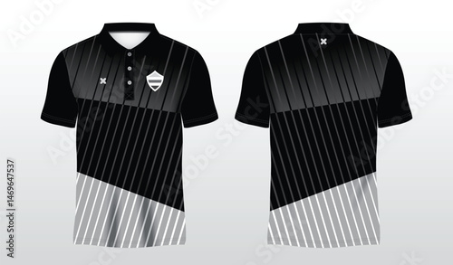black polo sport shirt sublimation jersey template