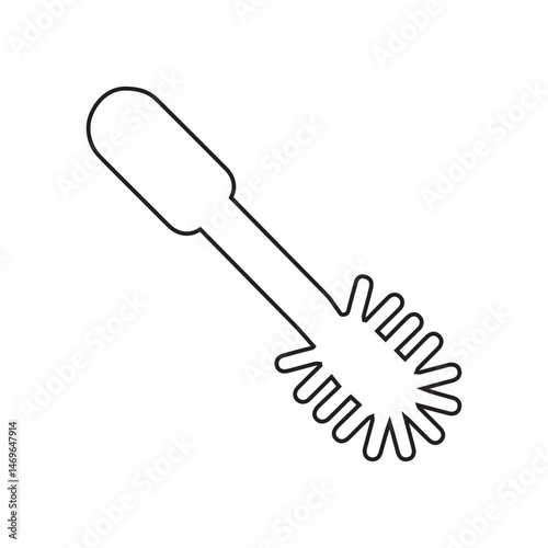 Toilet brush line icon
