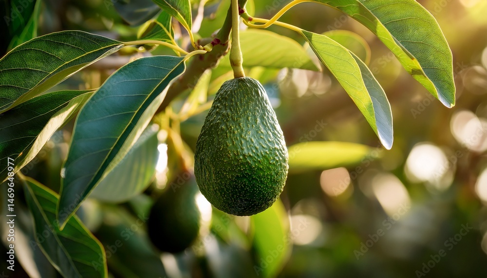 Fototapeta premium close up of a avocado in tree