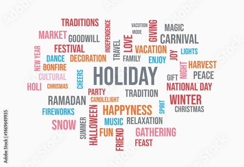 holiday word cloud template concept