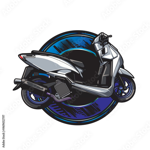 motorcycle racing vector illustration, realistic illustration. motorbike isolated on white background