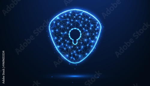 Low Poly Shield Icon Design: Stylized 3D Protection Symbol for Games, Apps, UI, Security, and Digital Interfaces