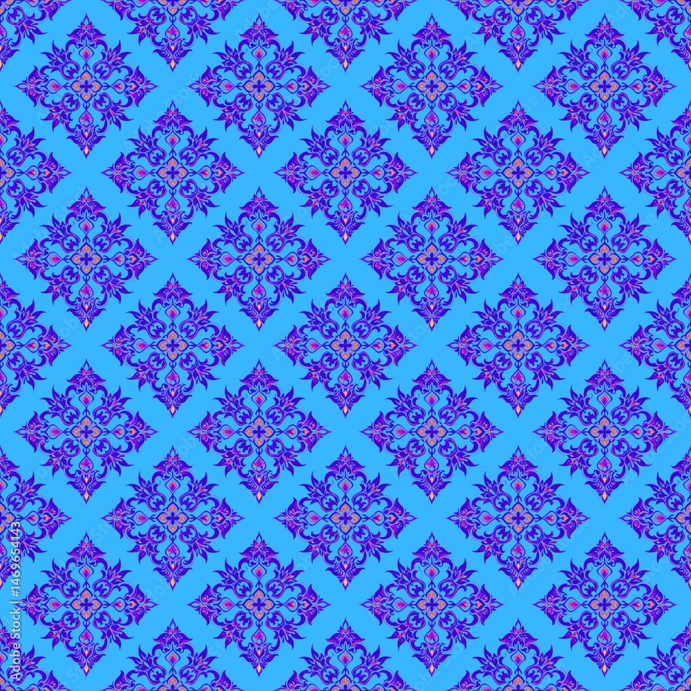 Seamless pattern with abstract floral ornament. Vector illustration for your design Seamless pattern with abstract floral ornament. Vector illustration for your design