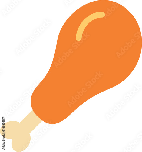 chicken thigh illustration on a white background    