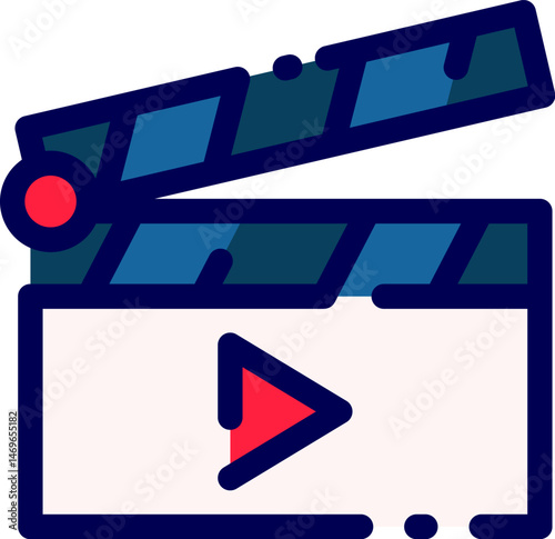 clapperboard illustration on a white background     