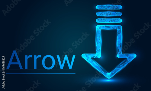 Glowing Growth Arrow Chart: Futuristic Business Success, Financial Progress, and Innovation Concept with Bright Upward Arrow on Digital Background	