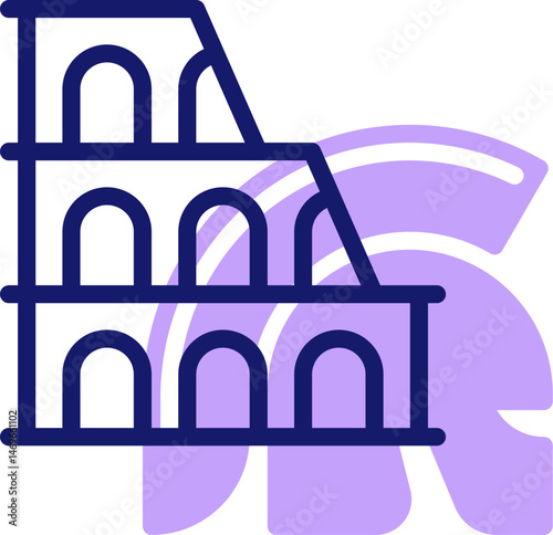 Colosseum illustration on a white background     