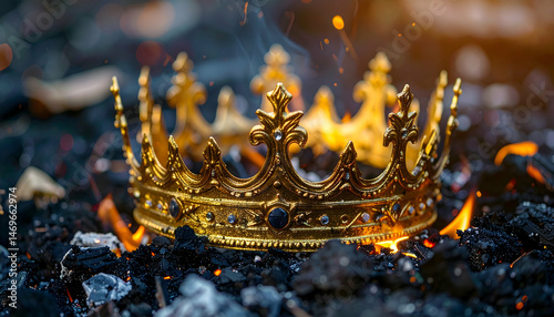 Burning Gold Crown in Embers