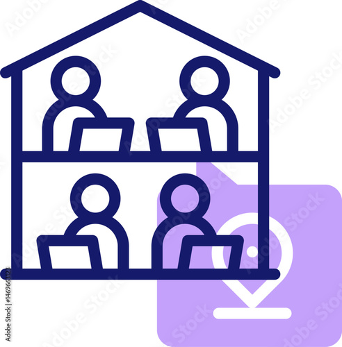coworking illustration on a white background    