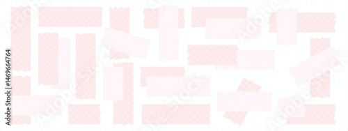 Set of adhesive tape, washi, mini tape vector sticker illustration