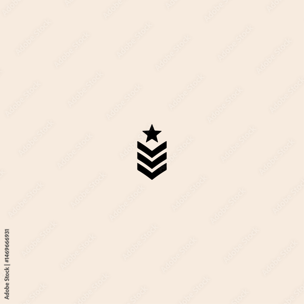 Obraz premium Military badge icon flat vector design. 