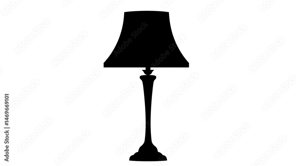Obraz premium Modern Silhouette Table Lamp Isolated on White Background for Interior Design Concepts