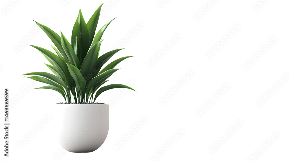 Fototapeta premium Stylish Modern Indoor Plant on White Background for Home Decor Inspiration