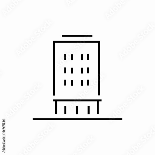 Hotel accommodation building travel icon vector sign