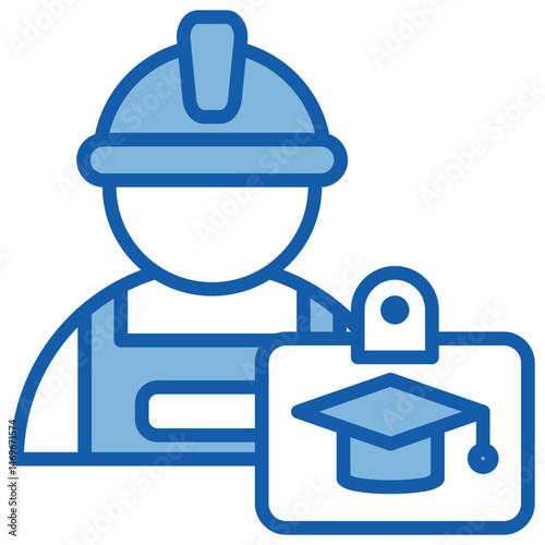 Internship Blue White Icon