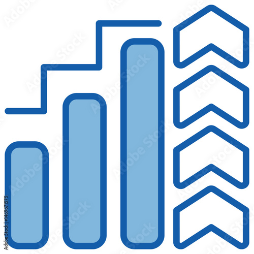 Growth Blue White Icon