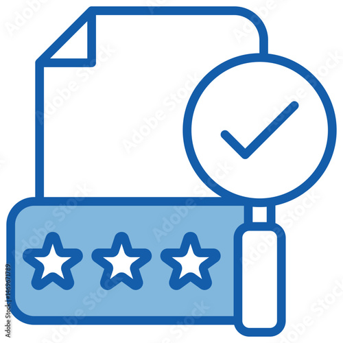 Assessment Blue White Icon